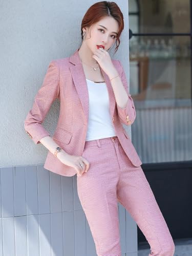 Image of Women's Cotton Blend Casual Printed Full Sleeve Collared Top and Pant Set with Blazer | Western Set for Women