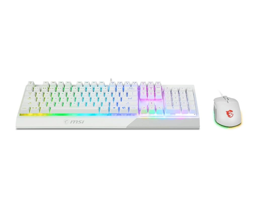 Pack Teclado (Ingles) + Raton Gaming MSI Vigor GK30 White US