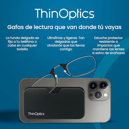 Miniatura 6 de Thinoptics Gafas De Lectura Ultrafinas Con Estuche Pod 1.5 Gafas Sin Patillas, Compactas Para Cartera O Móvil Gafas De Lectura Portátiles Siempre Contigo Ligeras Y Resistentes