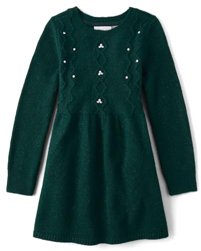 The Children's Place Girls Puff Sleeve Dress, Long Sleeve