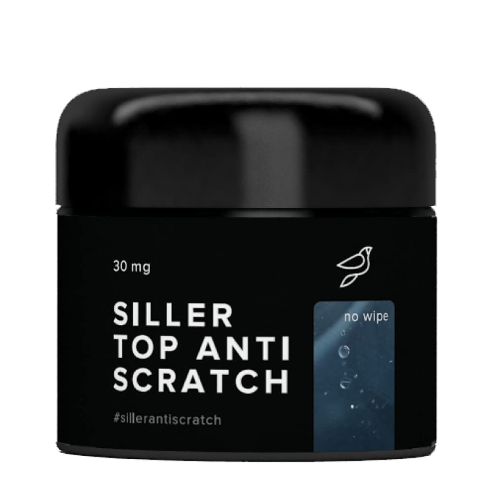 SILLER Rubber BASE Gel Coat, Fiber, Cold, Crystal Shimmer, Hema Free Base, TOP Coat No WIPE, Matte Gel Nail Polish LED/UV Coat Soak Off (Top No Wipe