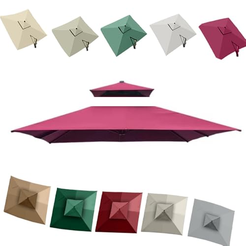 Toldo para sombrilla voladiza de 2,5m burdeos de doble capa 2