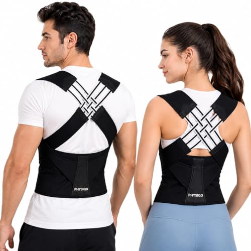 Image of Neoprene X-Cross Posture Corrector Belt Universal Size Shoulder & Back Support Belt | Back Straightener Brace For Spine & Body Posture Correction | Clavicle Support For Unisex | Universal Size