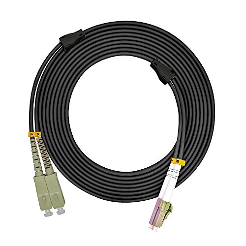 Cable de fibra óptica multimodo 40M LC a SC puente duplex blindado exterior OM3 10G 4