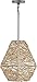 Capital Lighting 335213NY Finley Hand-Woven Natural Jute Pendant, 1-Light 100 Watt, 18"H x 11"W, Natural Jute/Grey