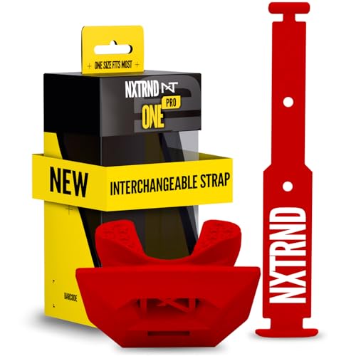 Protège-dents de football américain rouge Nxtrnd One Pro sangle interchangeable