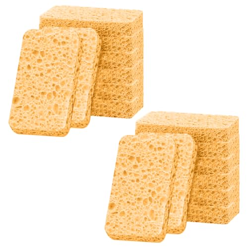 Image of 12 - Pack Non-Scratch Scrub Sponges - Sponges for Dishes and Washing Dishes, Cleaning Sponges for Kitchen Home Bathroom Cars, Funny Cut-Outs DIY for Kids (Yellow