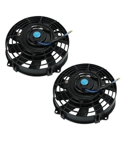 Motor Eléctrico Ventilador Refrigeración 2 Piezas 7 'pulgadas Ventilador Delgado Universal Push Pull Ventiladores De Refrigeración De Radiador Eléctrico 12V 80W Kit De Montaje 2900 RPM Negro