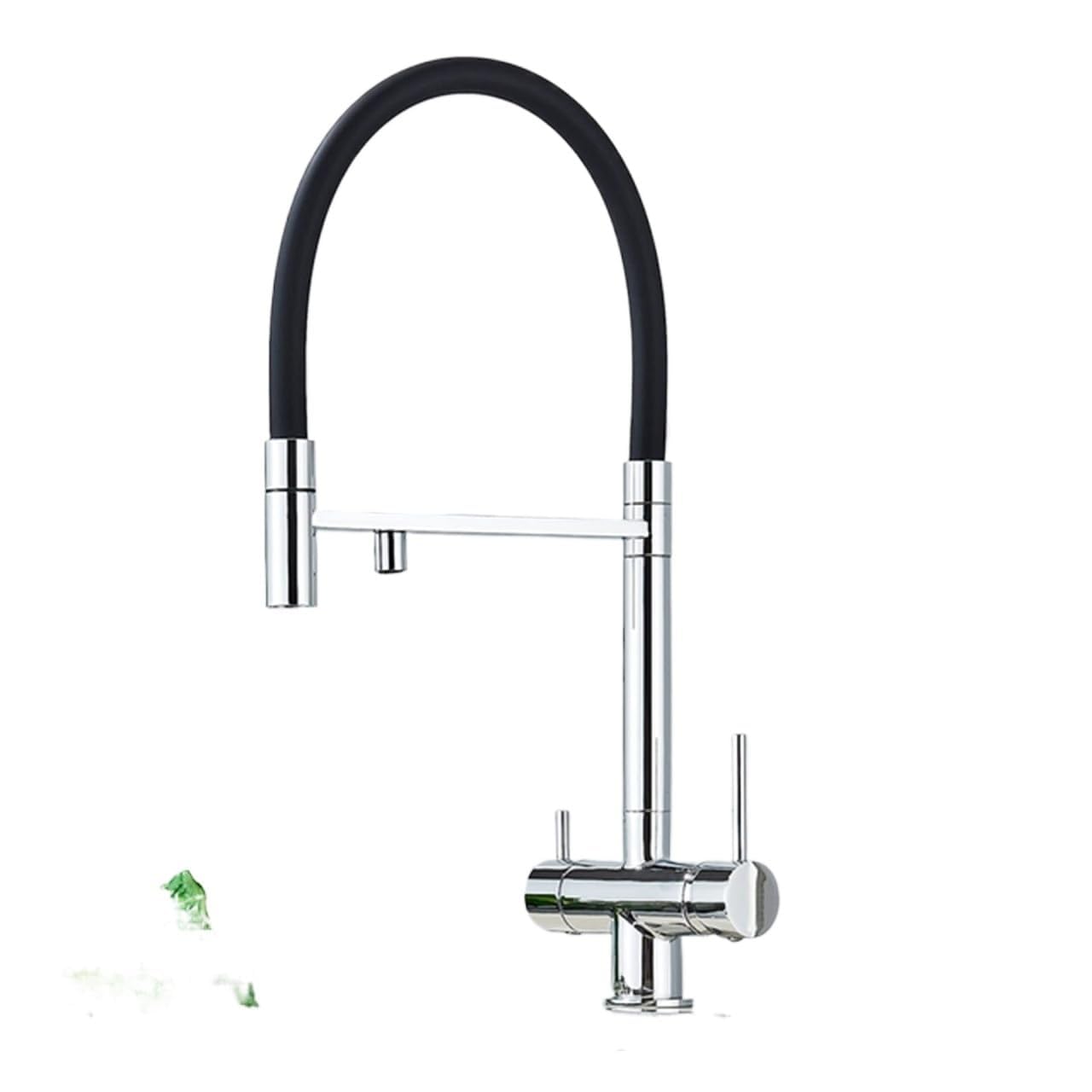 Robinet de cuisine 2 en 1 laiton mitigeur filtrant avec douchette extractible pour évier