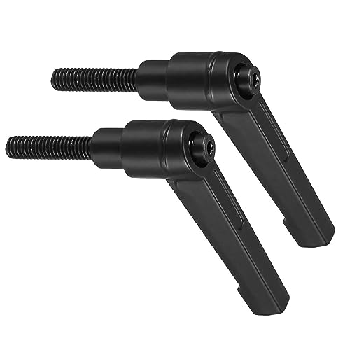 Image of Clamping Lever Handles, M6 x 25mm Male Thread, Adjustable Quick Release Locking Rotating Bolt Knobs Black - (Applications: for Lathe Machinery), 2-Pieces