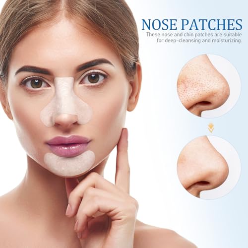 minkissy 200 Pcs Sticker Paper Nose Patches for Blackheads Chin Cleansing Patches T Zone Skin Care Nose Pore for Pores Strips Cotton Pad for Pure Cotton White