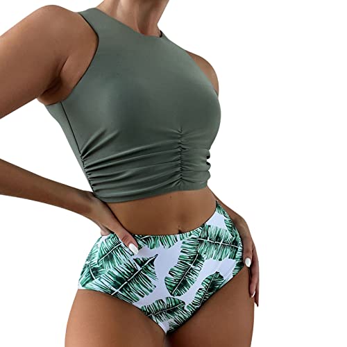 Tankini push-up vert M : le maillot de bain taille haute qui sublime et galbe la silhouette