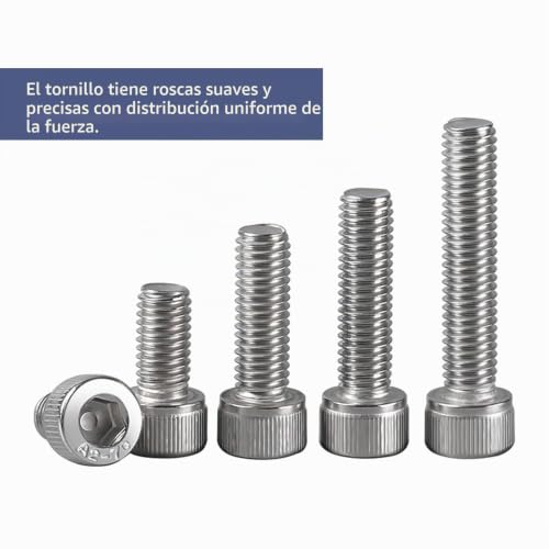 Miniatura 6 de Bacshby 20 Piezas Tornillos Cilíndricos M4x8mm, Perno Hexagonal Con Rosca Completa, Plateado Tornillos De Acero Inoxidable A2 V2a Con Llave Allen
