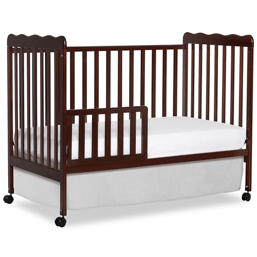 Image of Dream On Me Convertible Crib Toddler Guard Rail in Espresso, Converts Cribs to Toddler Beds, Solid Wood Construction