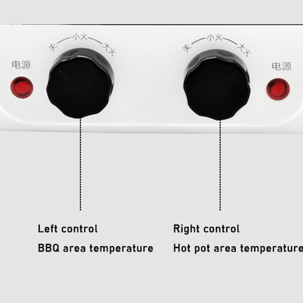 hot Pot Alloy Bakeware Shabu Integrated Electric Hot Pot Barbecue Pot Overload Power Failure Mandarin Duck Pot stockpots (Color : White)