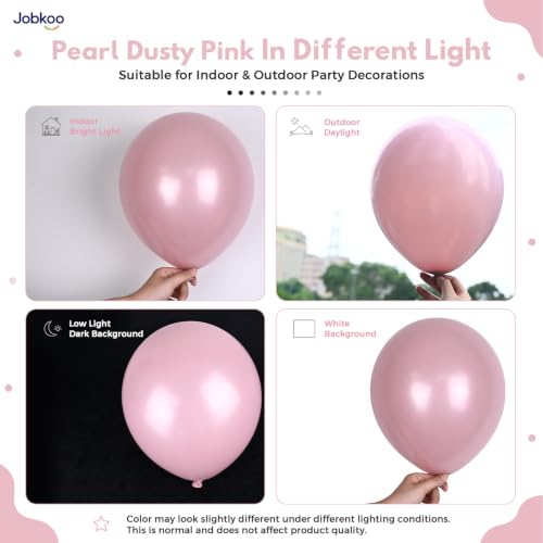 Image of Jobkoo Pearl Dusty Pink Balloons, 12 Inch Pearl Blush Light Pink Balloon