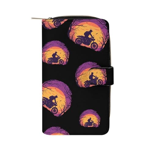 Motorcycle Travellers Stylish Leather Wallet Womens Mens Slim Purse Secure Card Holder Durable Bifold Clutch Handbag