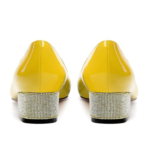 Womens Low Block Heel Pumps, Sqaure Toe Chunky Heel Pumps for Women, Color Blocking Office Daily Shoes4