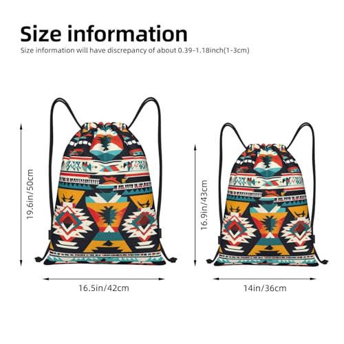 Native American Pattern Print Workout Bag,Gym Drawstring Bag For Men And Women,For Sports,Travel And More4