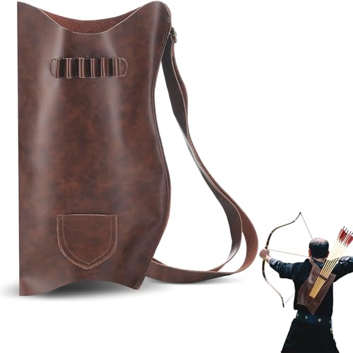 Eccliy Leather Hip Quiver for Arrows Quiver Adjustable Shoulder Strap, Handmade Archer Accessories, Archery Set Adult Shooting Targeting, Training, Cosplay