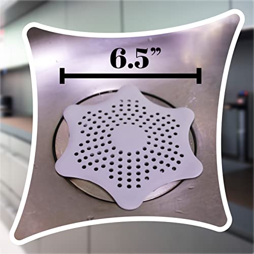 Star Drain Hair Catcher | Sink Drain Strainer | Sink Strainer as Bathroom Accessories and Kitchen Gadgets | Shower Drain Cover as Hair Catcher, Sink Stopper | 2 Colors, Mist, Grey, 4pc Set