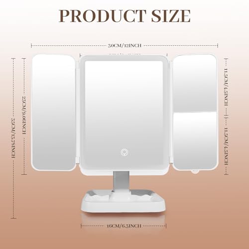 Espejo para maquillaje rectangular con luz y aumento miniatura 7