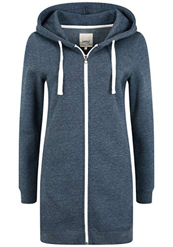 OXMO Olinda Long Damen Sweatjacke Kapuzenjacke Hoodie mit Kapuze,...