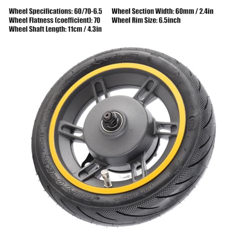 Dioche Roue de trottinette électrique de 25,4 cm, 60 70-6,5, roue avant de scooter avec pneu de rechange pour scooter électrique 9 Max G30 G30 pièces