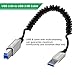 HuaLiSiJi Coiled Printer Cable USB B to USB A Super USB 3.0 Type A to B Male Cable for Scanner, External Hard Drives, Multifunction Printers etc (Typ A, 0.8 m)