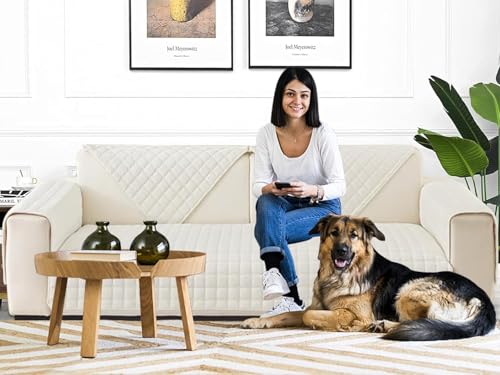 Sofa Überzug- für 1-4 Sitzer, Samt sofa überwurfdecke- mit Rutschfester Unterlage, Sofa überzug l form Sofa Cover Couch Überzug für Haushalte mit Hunden ,Verdicken Sofa Überzug Ecksofa für den Winter