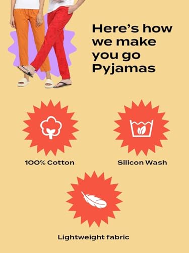 Image of Bewakoof Men's All Over Printed Regular Fit Poplin Cotton Pyjamas