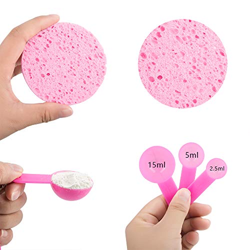 Sonku SK- 9FACEMASK MIXING SET Facemask Mixing Bowl Set, Silicone Diy Face Mask Tool Kit With Facial Mask Bowl,Silicone Brush,Spatula,Measuring Spoons,Measuring Cup,Sponge,Makeup Headband-Pink thumb #2