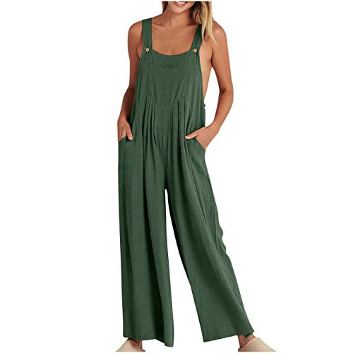 EMATOP Latzhose Damen Arbeitshose Sommer Lose Overall Jumpsuit Ärmelloser...