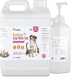 Pawbits 2.5 Litre Scottish Salmon Oil For Cats & Dogs - Natural Omega 3+6+9, Healthy Coat & Immune System
