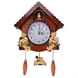 [Künstlerisches Design]: Erhöhen Sie die Ästhetik Ihres Hauses mit dieser charmanten Kuckucks-Pendeluhr zur Wandmontage. Mit einem aufwendig geschnitzten Hausdesign verleiht diese Uhr jedem Raum eine skurrile Note und verbindet Funktionalität mit dekorativer Kunst