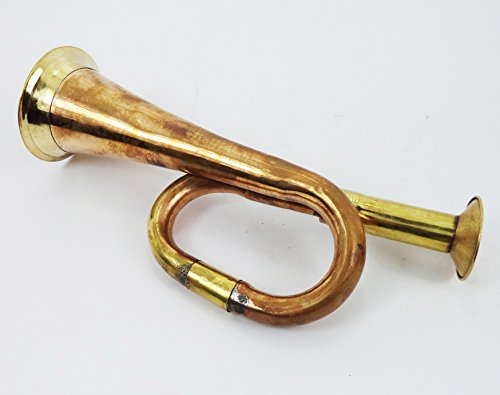 Parijat Handicraft Military Chinese Army Brass And Copper Blowing Bugle Attack War Command Signal Horn 6\" Inch