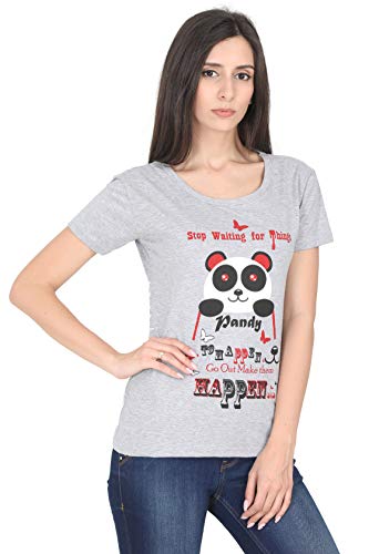 Image of FLEXIMAA Women's Cotton Printed Round Neck Half Sleeve T-Shirt
