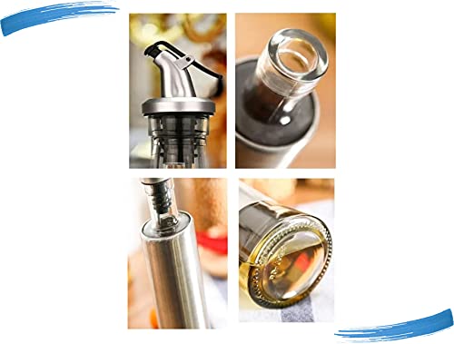 Kit 2 P. Azeite/Galheteiro 300 Ml Vidro Aço Inox Dosador