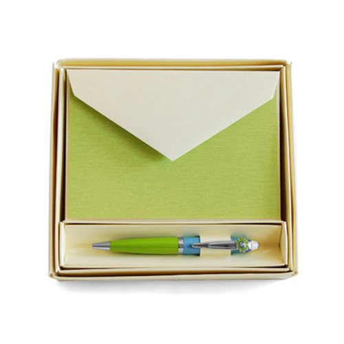 Image of Xonex Friendship Pen and Note Card Boxed Set, 20 Blank Note Cards and Envelopes, Note Cards Are 5-3 /8 X 3 Inches and Pen 4-1 /4 Inch., Daisy Color, 1 Count (10782)