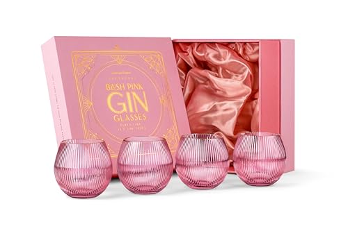 Listado de Copas de cóctel , tabla con los diez mejores. 45 Copas de Cóctel Art Déco Rosas con Globo et Borde Dorado para Gin Tonic | Juego de 4 | 400 ml | Vasos de Cristal sin Tallo para Cócteles de Ginebra | Cristalería de Burbujas...