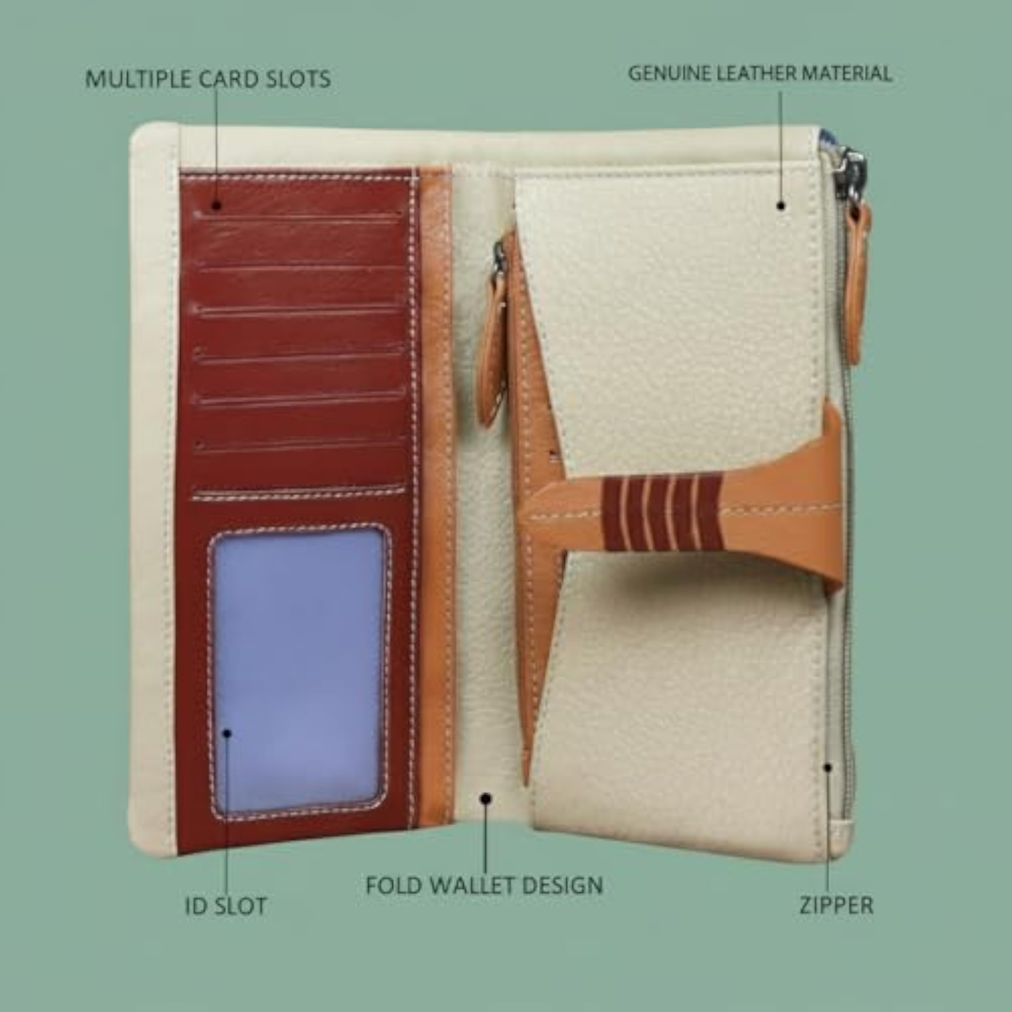 Women's Genuine Leather Wallet, Stylish and Functional