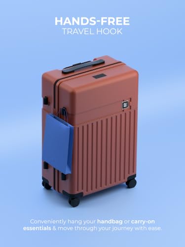 Image of EUME Classic Check-in Large 75 Cm Luggage Trolley Bags for Travel, Cambridge Brown | Polycarbonate (PC) 8 Hinomoto Wheels Suitcase | Trolley Bag Large Size