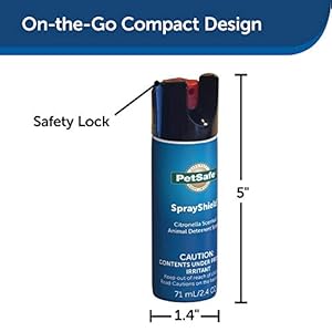 PetSafe SprayShield Animal Deterrent – Citronella Dog Repellent Spray – Ranges up to 10 ft – 2.4 oz / 71 mL – Protect Yourself and Your Pets