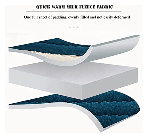 Washable Fitted Sheet Crystal Velvet Bedspread With Elastic Band，Breathable Bed Sheet Solid Color Soft Warm Flannel Mattress Protector For Autumn Winter 22.3.5 (Color : Blue, Size : 180X200+30 Cm/3P #TOP2