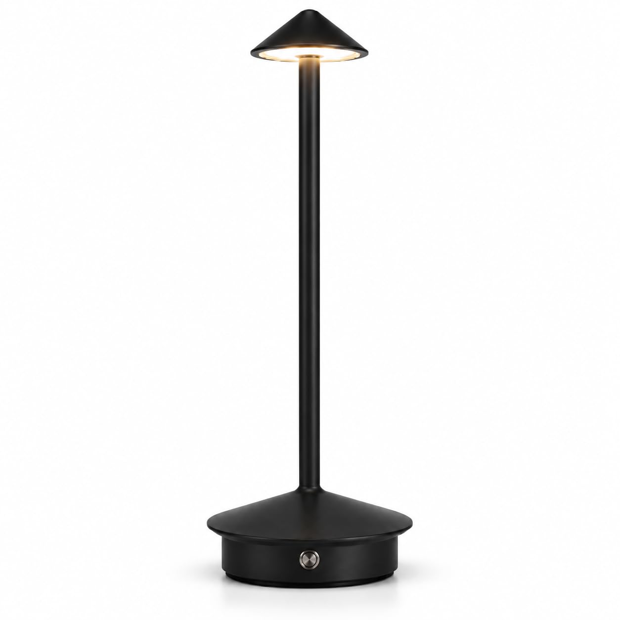 BURAKH Cordless Rechargeable Table Lamp, 3W LED Touch Dimmable Light, 3 Colour Modes, USB-C Portable Wireless Bedside Desk Lamp for Bedroom Living Room Dining Room Restaurant, Black