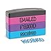 Stakz Pre-Inked Message Stamp – Emailed, Faxed, Received - Pink, Purple, Blue Ink – Impression Size: 5/8” x 1-13/16”