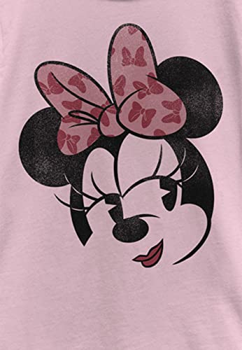Disney Characters Minnie Face Girl's Solid Crew Tee2
