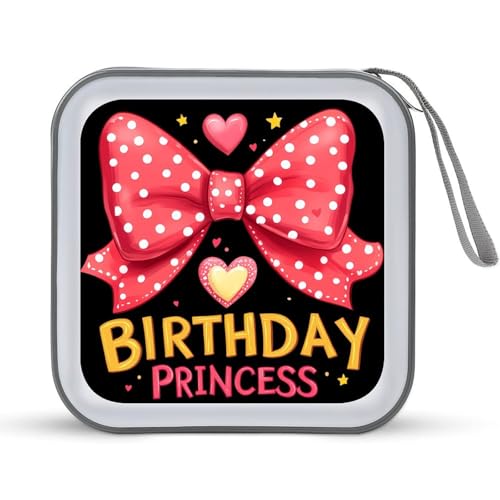 Birthday Princess CD Case Plastic DVD Case Holder Wallet Disc Storage Organizer for Car Travel