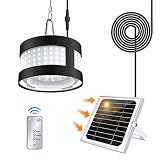 Siivton Solar Pendant Light Outdoor, 2000mAH LED Gazebo Lights Outdoor Solar Shed Light, 360° Lighti