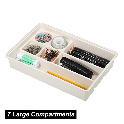 Organiseur de tiroir de bureau PATIKIL polyvalent pour cuisine et maquillage blanc